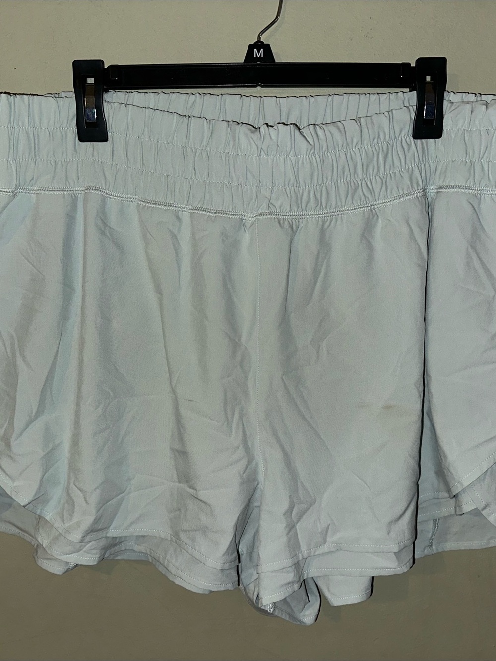 Women’s Light Blue Athletic Shorts with Elastic Waist